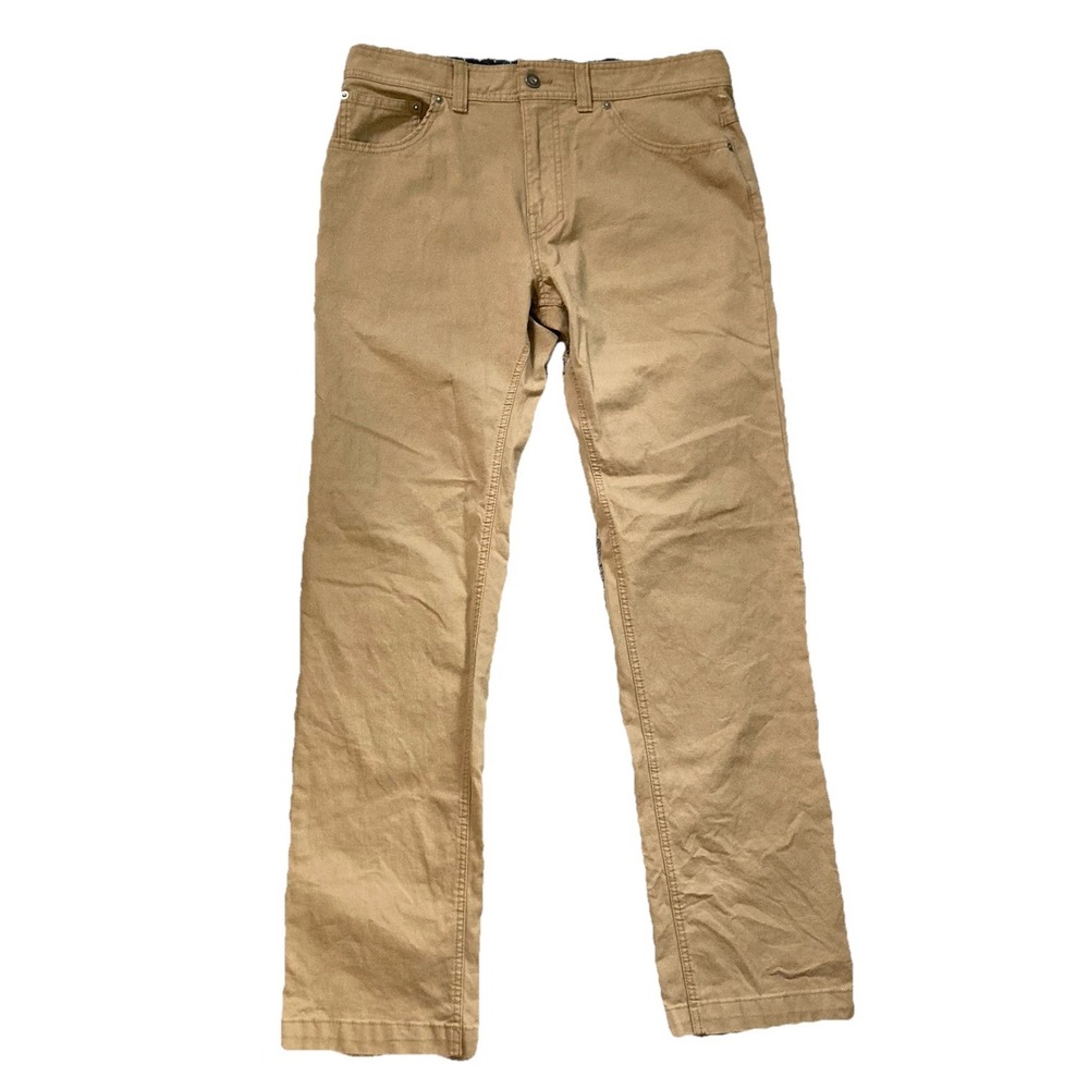 Prana Slim Fit Pants Mens 33 Brown Organic Cotton Blend Stretch 5-Pocket